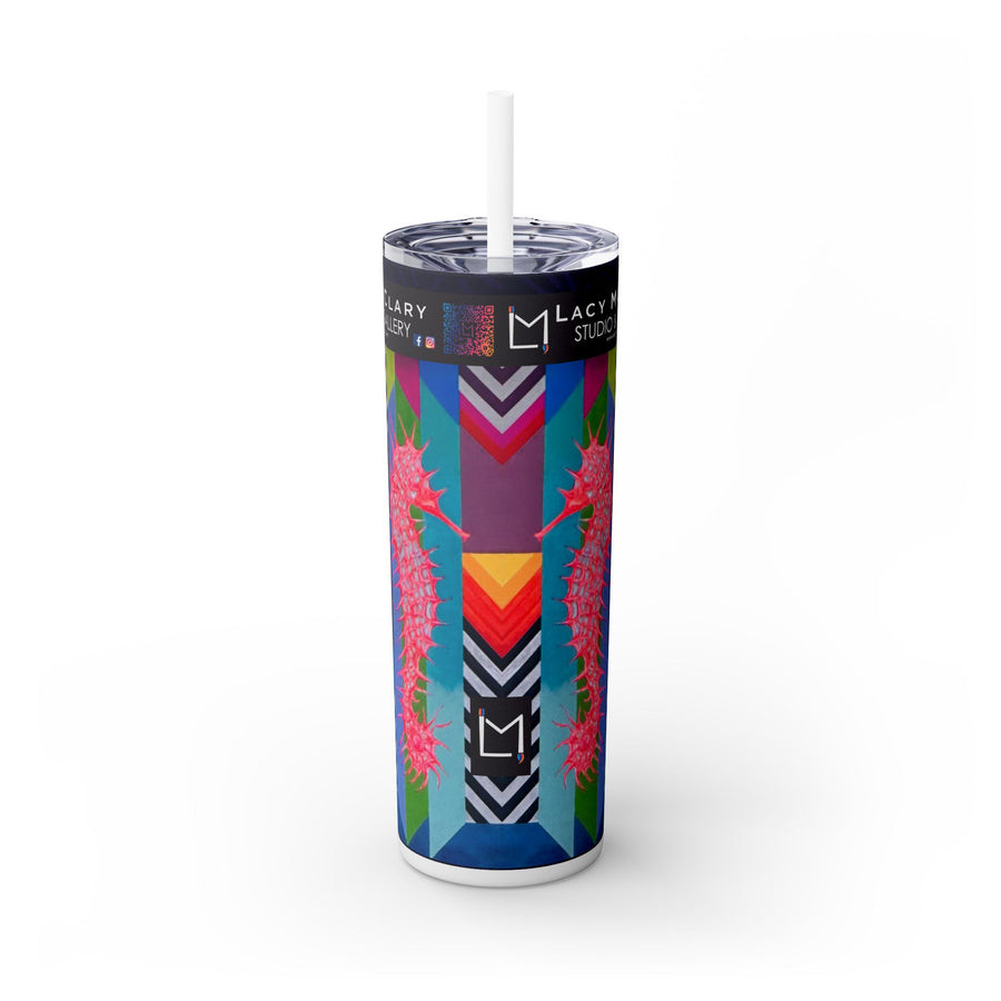 Seahorse Shine On FMB (White) 20oz Skinny Tumbler with Straw