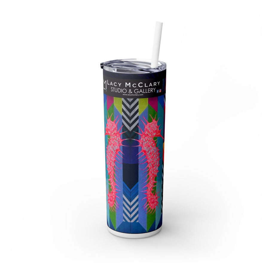 Seahorse Shine On FMB (White) 20oz Skinny Tumbler with Straw