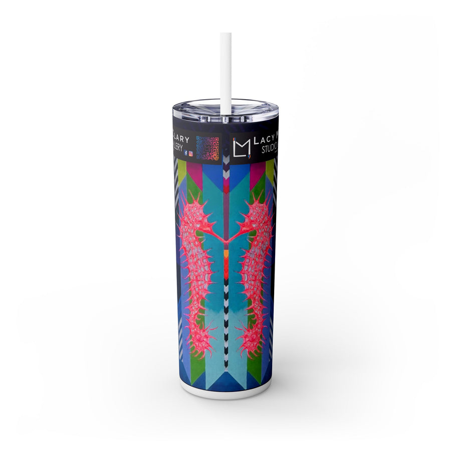 Seahorse Shine On FMB (White) 20oz Skinny Tumbler with Straw