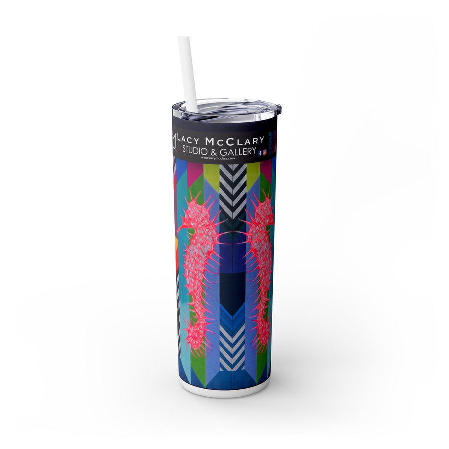 Seahorse Shine On FMB (White) 20oz Skinny Tumbler with Straw